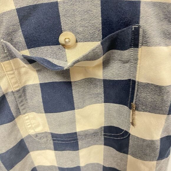 Men's Timberland Boot patch Button Shirt Size‎ Large blue check Cotton Flannel - Picture 3 of 5